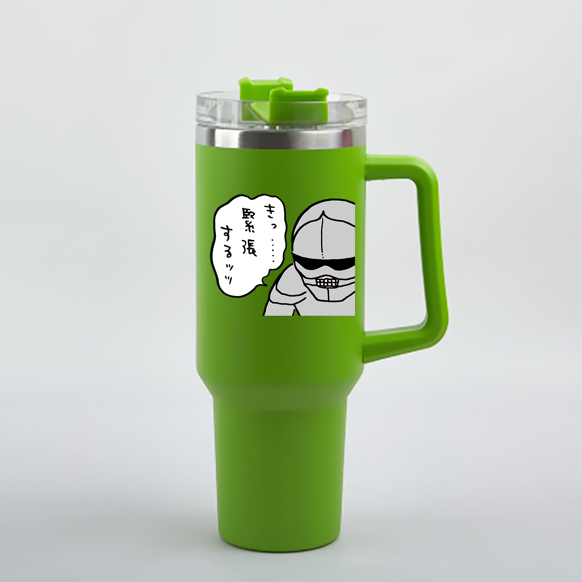 （画像用） ちいかわ 労働の鎧さん Chii-kawa Mr. Armor of Labor 1200mL車用タンブラー - クリスタルステッカー（プラスチックストロー付き）